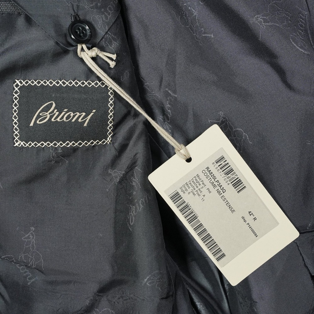 Brioni NM Estense Mens Blazer 42R Charcoal Grey Wool Silk 2-Button Sport Coat IT - Picture 3 of 14